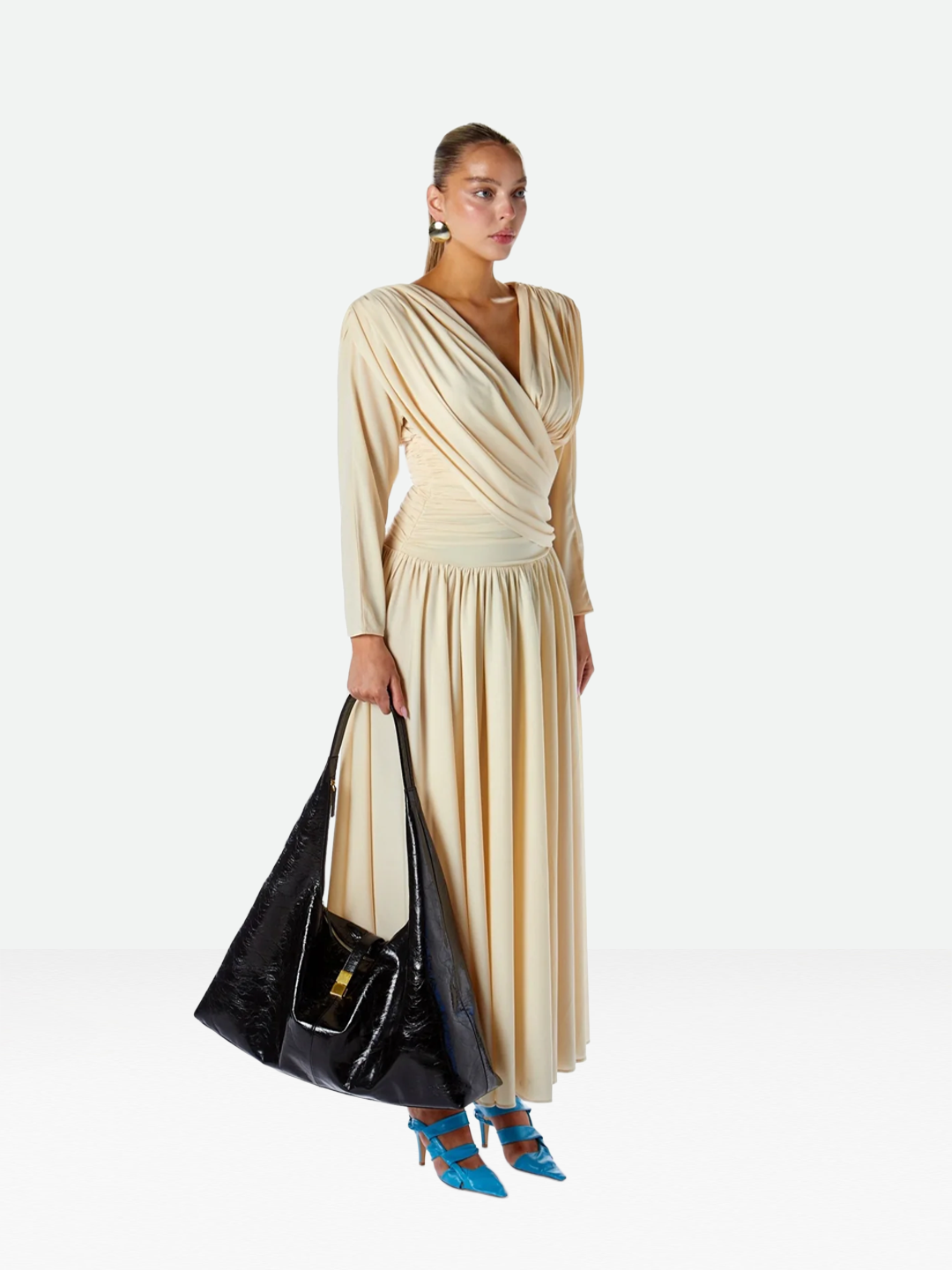 Long Sleeve Draped Dress | AMYSHEHAB Long Sleeve Draped Dress | AMYSHEHAB
