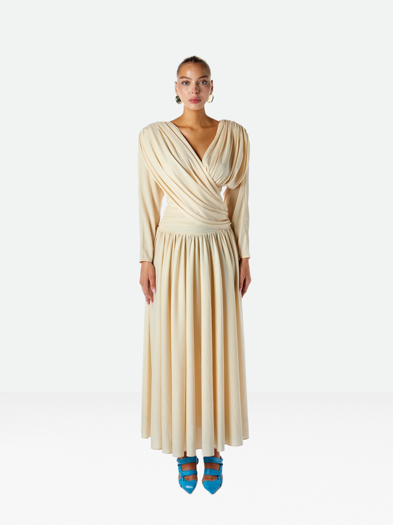 Long Sleeve Draped Dress
