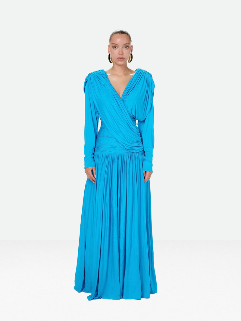 Long Sleeve Draped Dress | AMYSHEHAB Long Sleeve Draped Dress | AMYSHEHAB