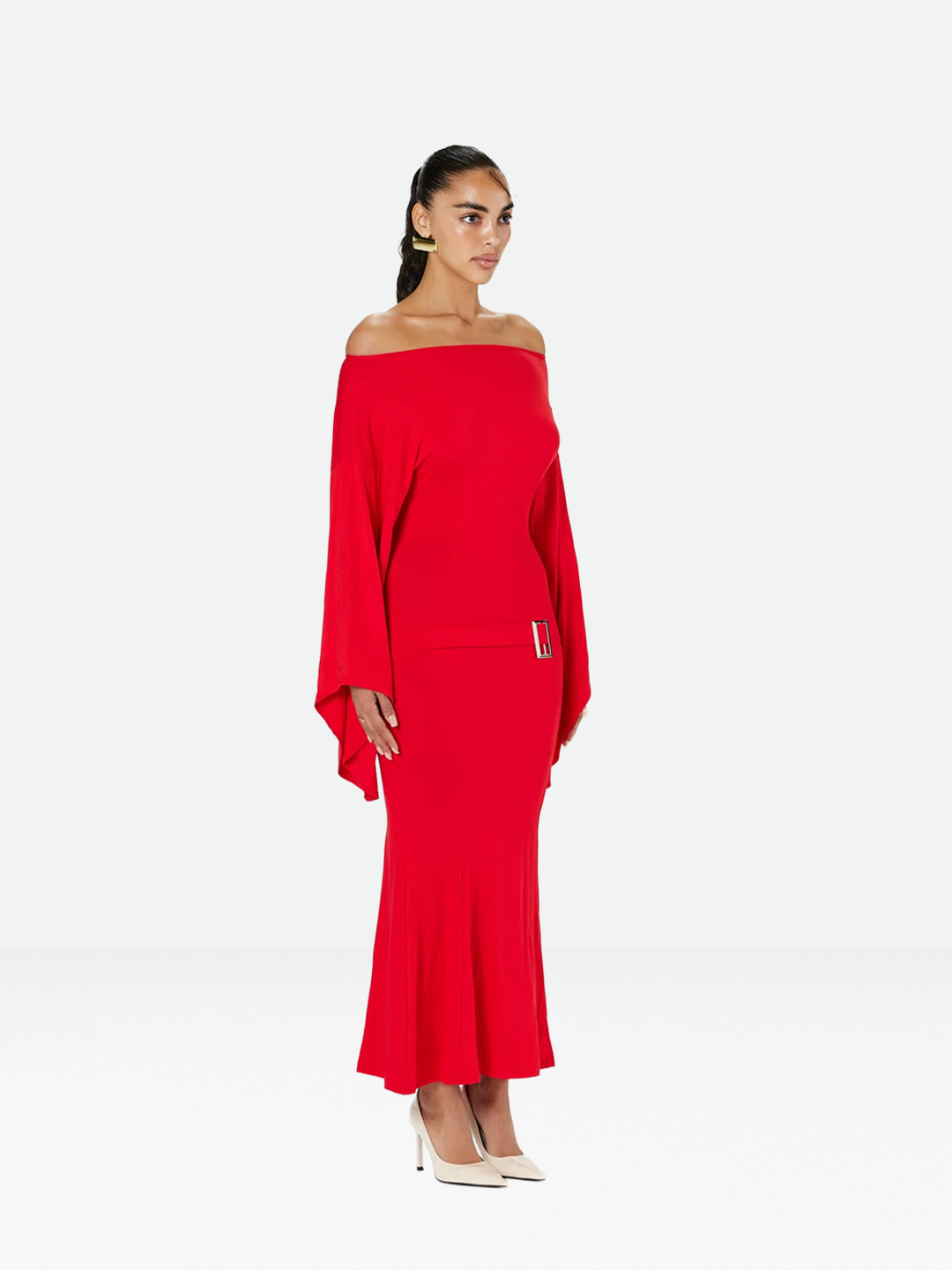 Red Buckle Dress | AMYSHEHAB Red Buckle Dress | AMYSHEHAB