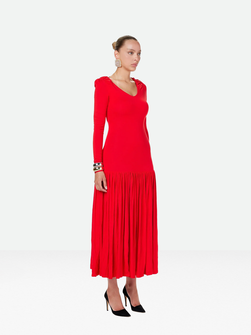 Long Sleeve Red Dress | AMYSHEHAB Long Sleeve Red Dress | AMYSHEHAB