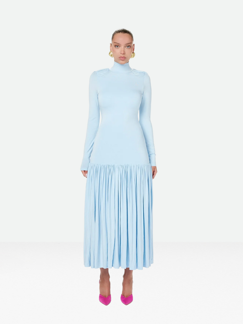 Long Sleeve Baby Blue Dress