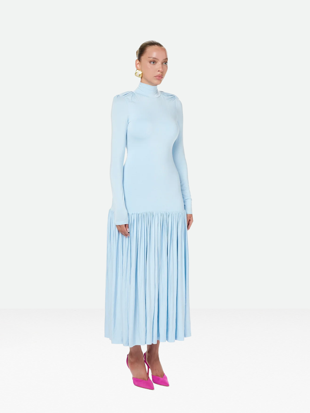Long Sleeve Baby Blue Dress | AMYSHEHAB Long Sleeve Baby Blue Dress | AMYSHEHAB
