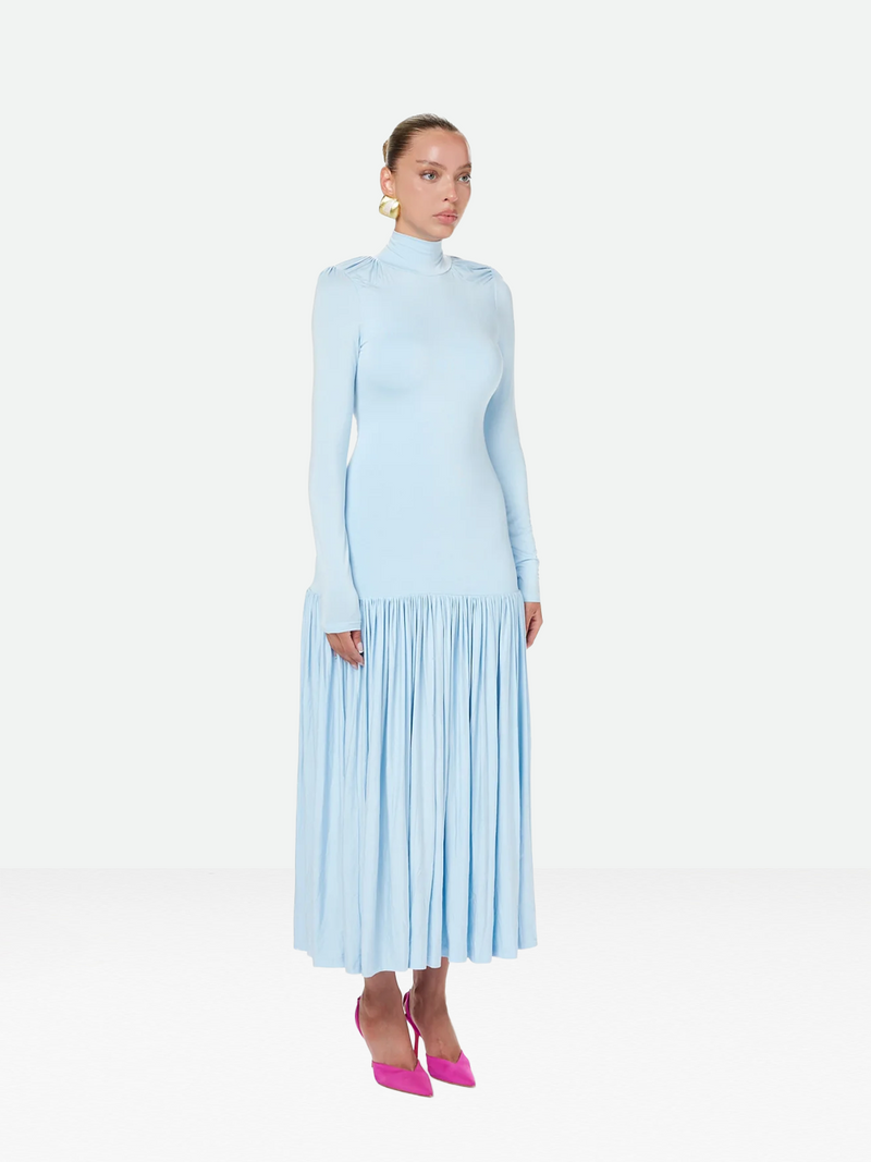 Long Sleeve Baby Blue Dress