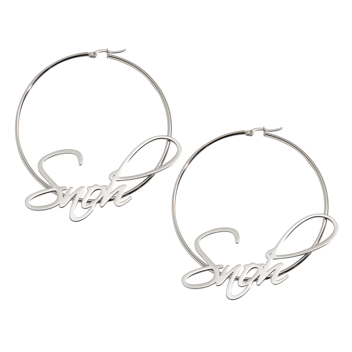 Custom Cursive Hoops